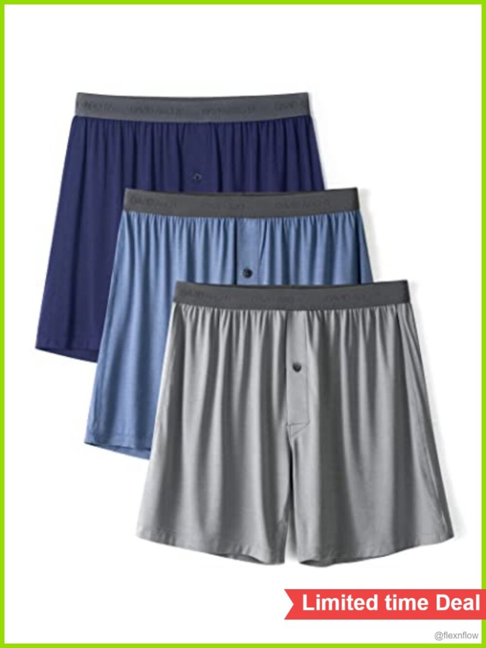 Bamboo Rayon Boxers Cooling Breathable Underwear Relaxed Button Fly
